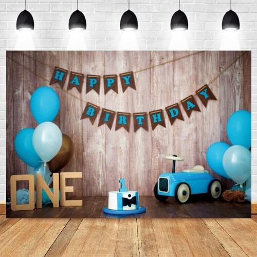 Newborn Baby Shower 1st Birthday Cake Smash Toy Car Boy Balloon Backdrop Vinyl Photography Background For Photo Shoot Photozone