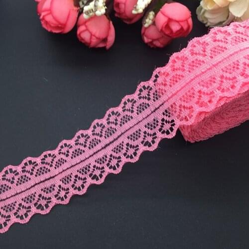 10yards/lot 30mm Wide Light Red Bilateral Handicrafts Embroidered Net Lace Trim Ribbon Wedding/Birthday/Christmas Decorations
