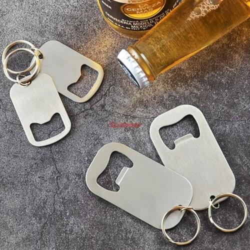 2x Home Hotel Beer Stainless Steel Keychains Cap Remover Bottle Opener