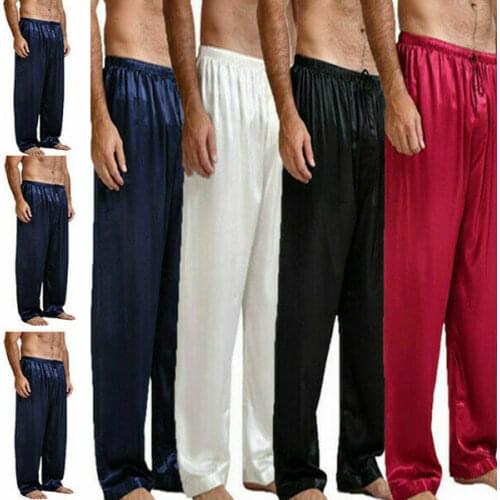 2020 Mens Classic Satin Pajamas Sleepwear Pyjamas Pants Sleep Bottoms S-XL