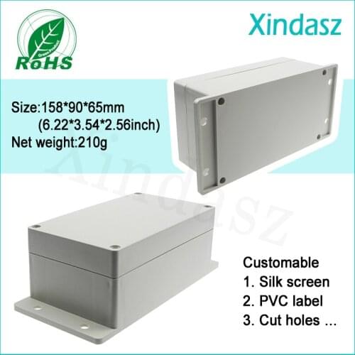 5pcs/lot)Wall mounting Plastic Junction box waterproof project enclosure for electrical equipment Distribution box 158*90*65mm