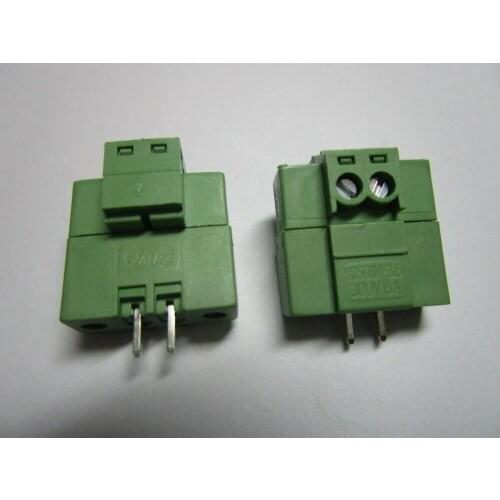 50 pcs With Embossmen Straight 2 pin Pitch 3.81mm Screw Terminal Block Connector Green Color Pluggable Type with straight pin