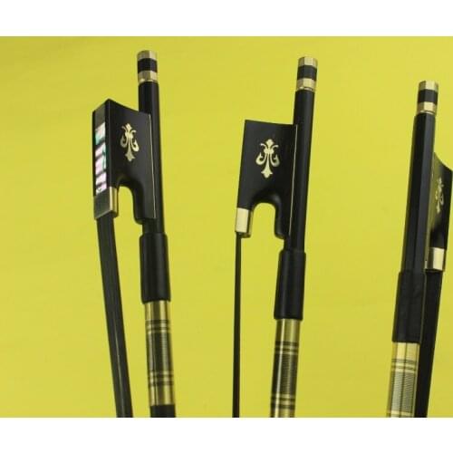 1 piece black Carbon fiber violin bow 4/4 full size black horse hair Ebony Frog