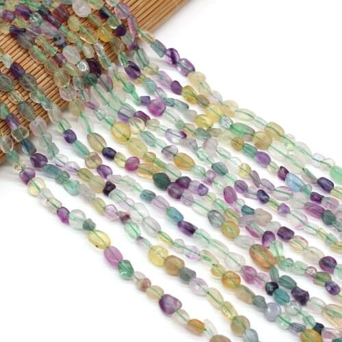 Natural Stone Bead Irregular Shape Purple Fluorite Scattered Beads for Fine Jewelry Accessories Making Women Bracelet Necklace