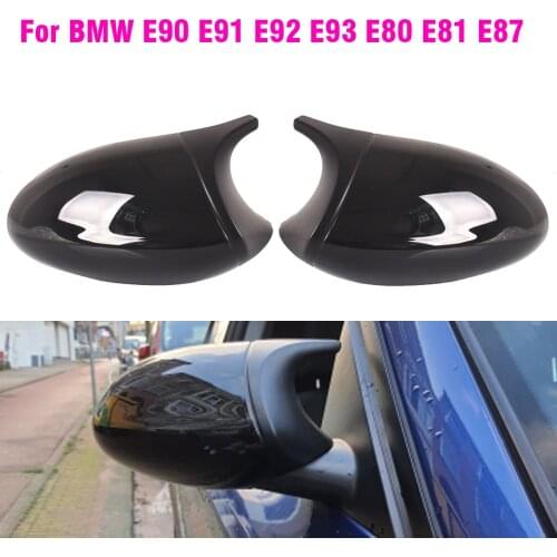 Rearview Mirror Covers for Bmw 1 3 Series E81 E82 E87 E88 E90 E91 E92 116i 118i 120i 320i 328i 330i ABS Carbon Fiber Gloss Black