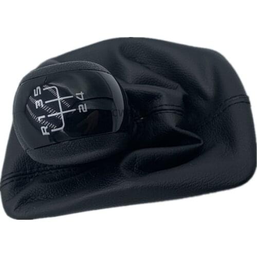 New For Skoda Octavia 2 A5 2004-2010 5 Speed Manual Gear Shift Knob Lever Pen Black Gaiter Boot Cover Case Car Accessories