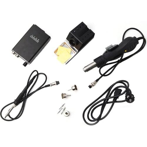 WY815P LED Display Electric Soldering Iron Hot Air Gun T12 Solder Station Kit DIY Rework Desoldering Station Repair Tools 220V