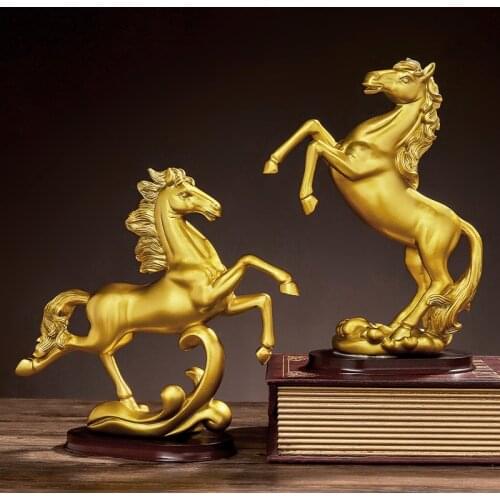 Feng Shui desk Resin Horse Figurines Animal Statue Vintage Home Decor Crafts Ornaments Home Decoration Accessories Chinese style