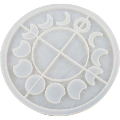FQYL Moon Phase Tray Resin Mold Large Moon Clock Mold Lunar Eclipse Crescent Silicone Epoxy Casting Mold for DIY Crafts