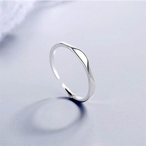2021 Hot Sale Simple Creative Faceted Glossy Diamond Opening Ring Women Party Wedding Small Fresh Jewelry Gift Factory Wholesale