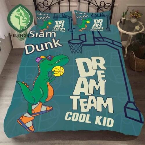 HELENGILI 3D Bedding Set Jurassic Park Dinosaur Print Duvet cover set bedclothes with pillowcase bed set home Textiles #YC-02