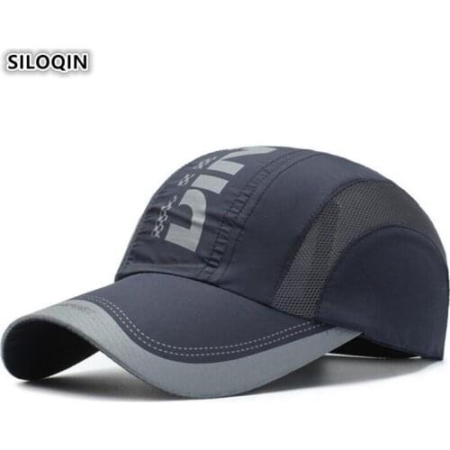 SILOQIN 2020 Summer Mens Ventilated Baseball Caps Ultra-thin Polyester Breathable Mesh Cap Adjustable Size Womens Sports Hats