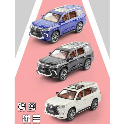 Commercial Model Car 1:24 Scale Simulation Alloy Car Model CHEZHI Lexus LX570SUV Car Decoration Collection Ornament Boy Toy Car