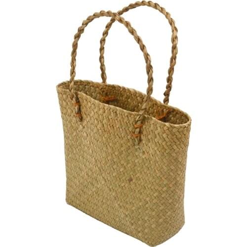 Fashion Straw Summer Women Beach Handbags Female Flap Handbags Designer Lady Retro Rattan Handmade Tote Bag