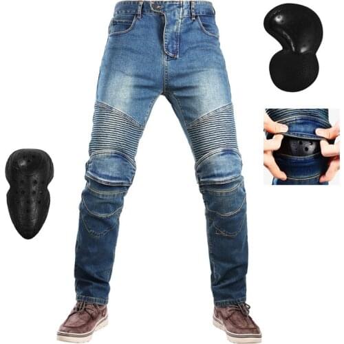 Fashionable 4 season motorcycle leisure pants off-road motorcycle outdoor riding jeans with protective equipment knee