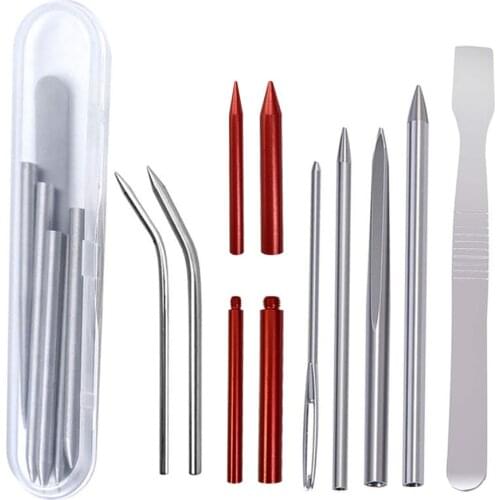 1 Set/10pcs Paracord Stitching Smoothing Needle Tool Set Bracelet Flattener Knitting Needles DIY Bracelet Weaving Tool