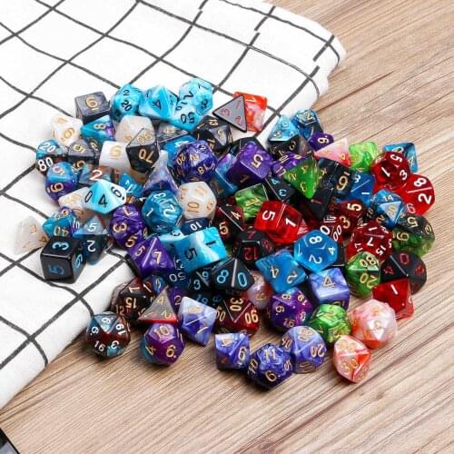 7 Color 105 Pcs Multi-sied Polyhedral Dice Set DND RPG MTG Role Playing Dragon Table Game Mixed Color+Storage Bag