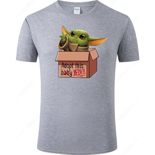 New Funny Baby Yoda T Shirt Men Women Cotton Short Sleeve Printed T-shirt Summer Style Cool Tee Casual Tops Brand Clothing J03