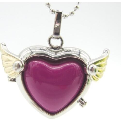 Let Your Dreams Fly Rodium Locket Heart with Golden Wings Chime Belly Mexician Musical Pregnancy Engelsrufer Necklace gift