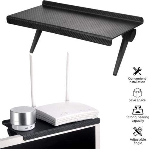 Adjustable TV Screen Top Shelf Rack Computer Monitor Desktop Screen Top Shelf TV Buddy Organizer Home Office Storage Rack