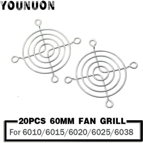 20 Pieces 60mm Fan Grills Protection Net 60x60mm Metal Mesh for 60mm 6cm Fan Protecntion Finger Protection Net