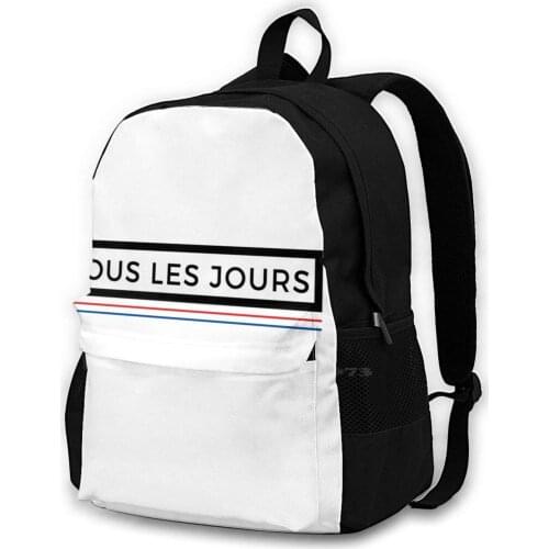 Tous Les Jours Teen College Student Backpack Laptop Travel Bags Mccxxi Les Jours French France Paris Everyday Simple Casual