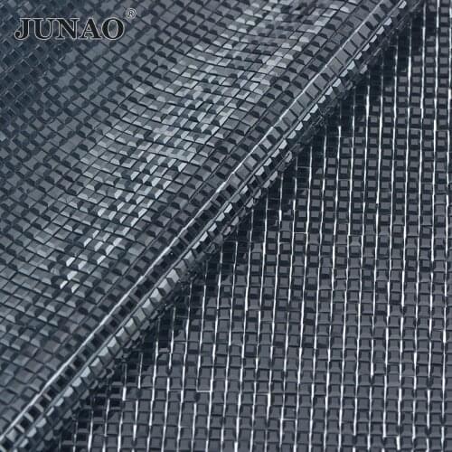 JUNAO 24*40cm Black Hotfix Rhinestone Mesh Fabric Iron on Strass Trim Hot Fix Square Glass Crystal Stones for Clothes Decoration