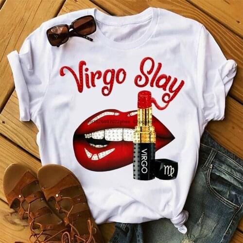 Womens Virgo Slay Sexy Lip Horoscope Zodiac Birthday T shirt