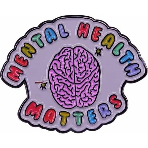 Mental Health Matters Brain Hard Enamel Pins Brooches Women Men Lapel Badges Backpack Collar Fashion Jewelry Gifts For Kids