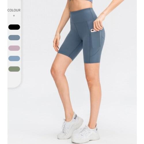 Women gymwear sport Shorts pocket high waist Yoga Shorts female running quick dry workout shorts elastic gym fitness clothes
