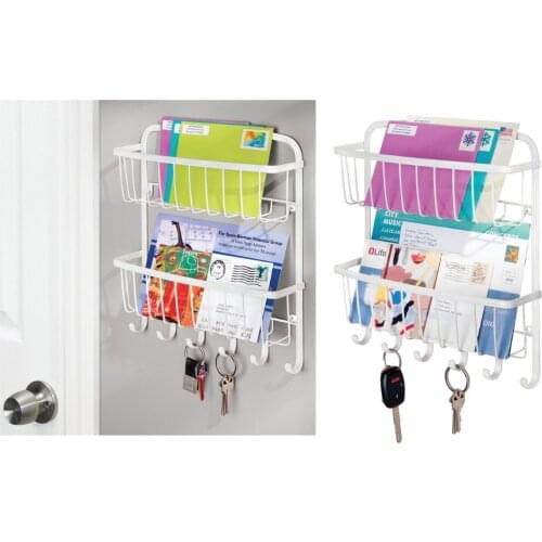 51082ES Interdesıgn Letter Holder, Key Holder and Hanger 2 Layer 27x30x6cm