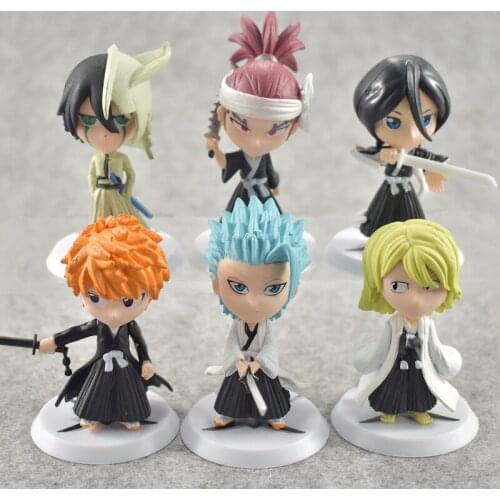 6pcs/lot 7cm Anime Bleach Ichigo Kurosaki Orihime Inoue Action Figures PVC Figure Collectible Model Toys Gift