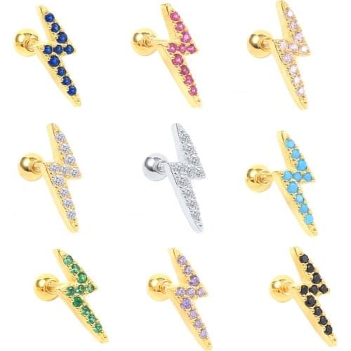 CANNER Lightning Thread Purple Diamond Pendiente 925 Sterling Silver Earrings For Women Piercing Stud Earring 2021 Trend Brincos