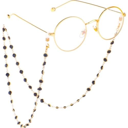 Reading Glasses Chain Fashion Black Clear Colorful Glass Beads Sunglasses Chains Rope Holder Women Eyewear Neck Strap