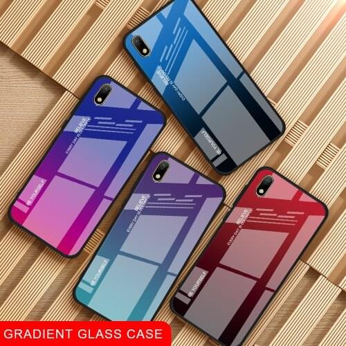 CYTANH Gradient Tempered Glass Phone Case For Huawei Y7 Y9 Y6 Pro 2019 Y5 Y7 Prime 2018 Protective Case Hard Glass Back Cover