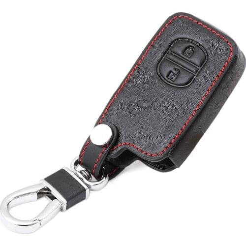 Genuine Leather car Key Cover For Toyota Camry Highlander Crown Prado Land Cruiser Vitz Prius Intelligent Key Case Protector Bag