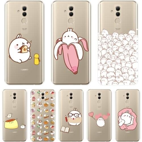 For Huawei Mate 7 8 9 10 20 Lite Case Silicone Soft Funny Kawaii Cute Rabbit Back Cover For Huawei Mate 9 10 20 Pro Phone Case