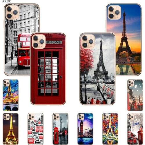 Phone Case for iphone 12 11 Pro XS Max X XR SE2020 Eiffel Oil Paris London Clear Soft Silicone cases for 7 8 6 6s Plus 5s cover