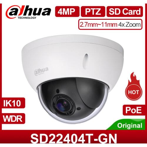 Dahua SD22404T-GN 4MP 4x PTZ Network Camera IVS WDR POE IP66 IK10 Upgrade from SD22204T-GN With Dahua LOGO EXPRESS SHIP