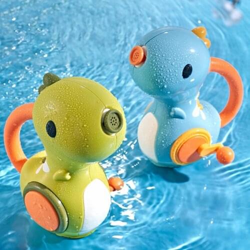 Childrens Baby Bathing Water Toy Hand-operated Water Spray Small Lovely Dinosaur Bath Room Bathtub Sprinkler Toy