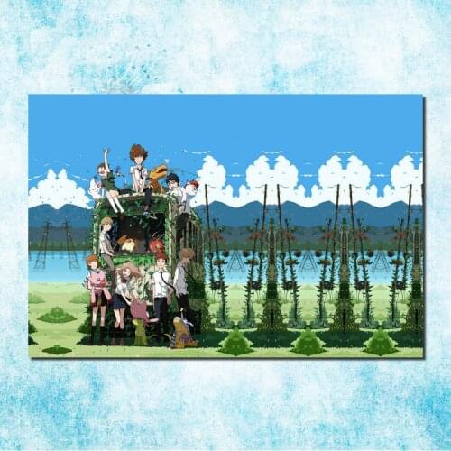 Digimon Adventure Tri Anime Silk Canvas Poster Print 13x20 32x48 Inch YagamiTaichi Agumon Pictures For Living Room Decor-1