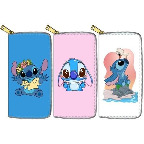 Disney New Stitch PU Long Zipper Wallet Wallet Girl Gift Wallet Purses for Women Anime Wallet My Melody