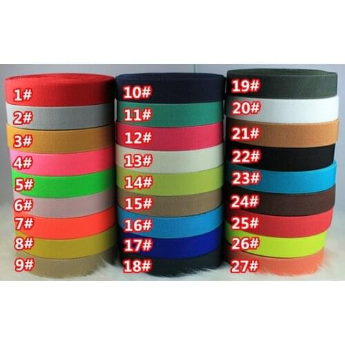 Free shipping 25mm 1" width elastic webbing 10meters colorful elastic band for clothing bags packet belt