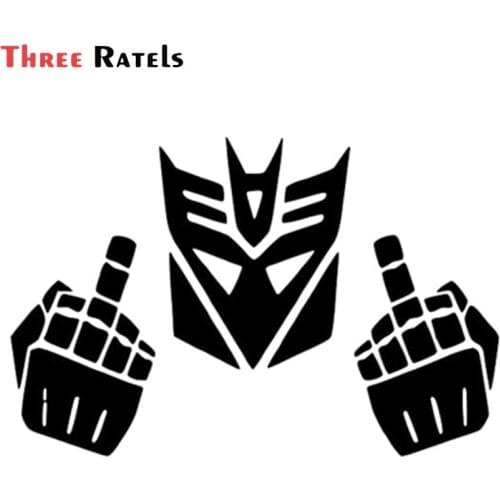 FD551 Die-Cut Vinyl Funny Decepticon Middle Finger Sticker Decal On Car Laptop Notebook