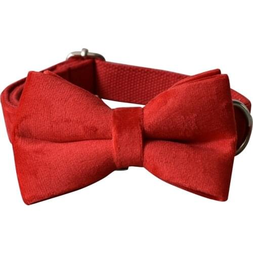 Flannelette 03s Red Collar Personalized Velvet Cotton Quality Fabric For Small Medium Large Dog Custom Metal Parts Pet Accessory