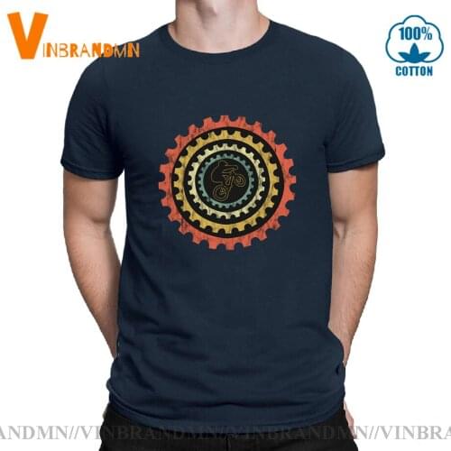 Retro MTB Chainring Downhill T shirt men Vintage Mountain Biking T-shirt Best Gifts for Mountain Biker Cycling Clothing