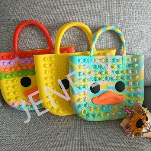 Duck Face Fidget Popping Sensory Purse Push It Bubble Pop Shoulder Bag Popper Toys for Girls Woman