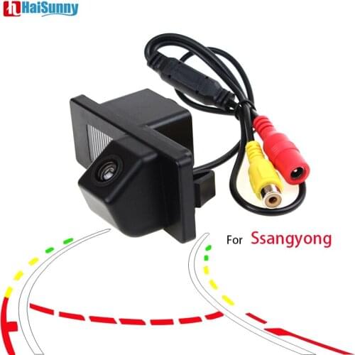HaiSunny Intelligent Dynamic Trajectory Tracks Rear View Reversing Backup Camera For Ssangyong Rexton Lester Kyron Korando
