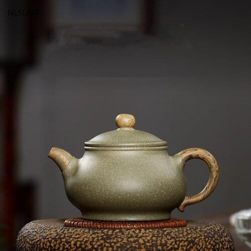 Yixing Classic tea pot Purple Clay filter Teapots beauty kettle Raw ore Bean Green Clay Handmade Tea set Authentic 250ml