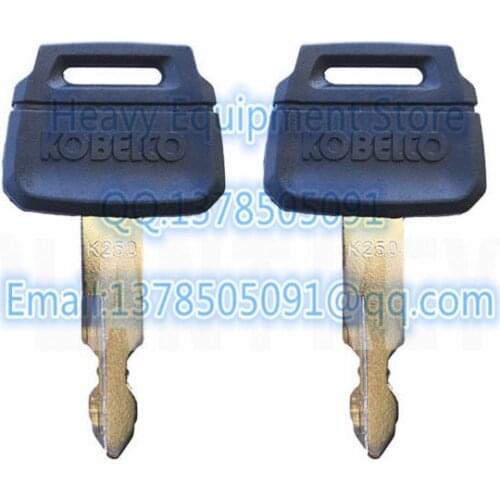2PCS K250 Key For Kobelco Excavator New Holland Kawasaki Wheel Loader Case SK-8 FREE SHIPPING